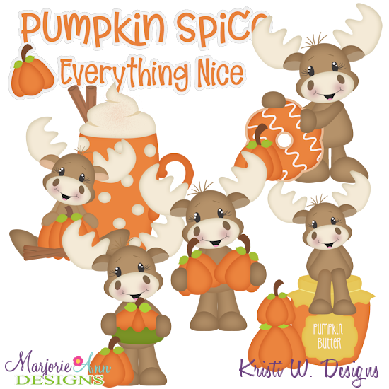 Pumpkin Spice Moose EXCLUSIVE SVG Cutting Files + Clipart - Click Image to Close